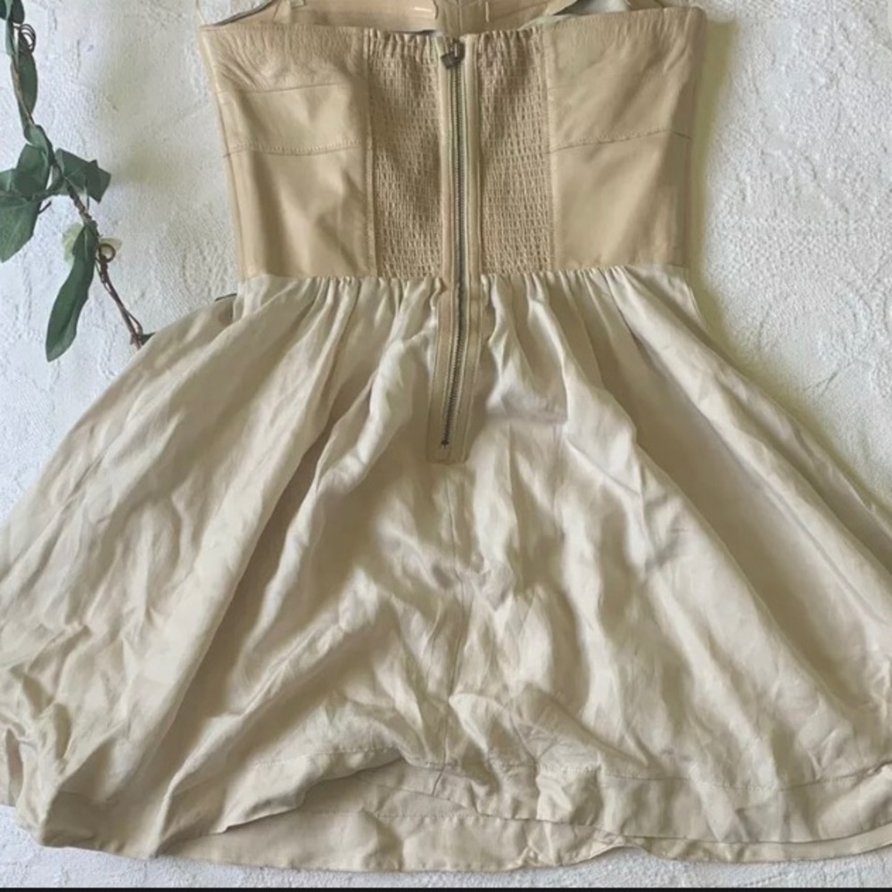 Rebecca Taylor Lil Bit strapless dress leather 4 - Picture 5 of 7